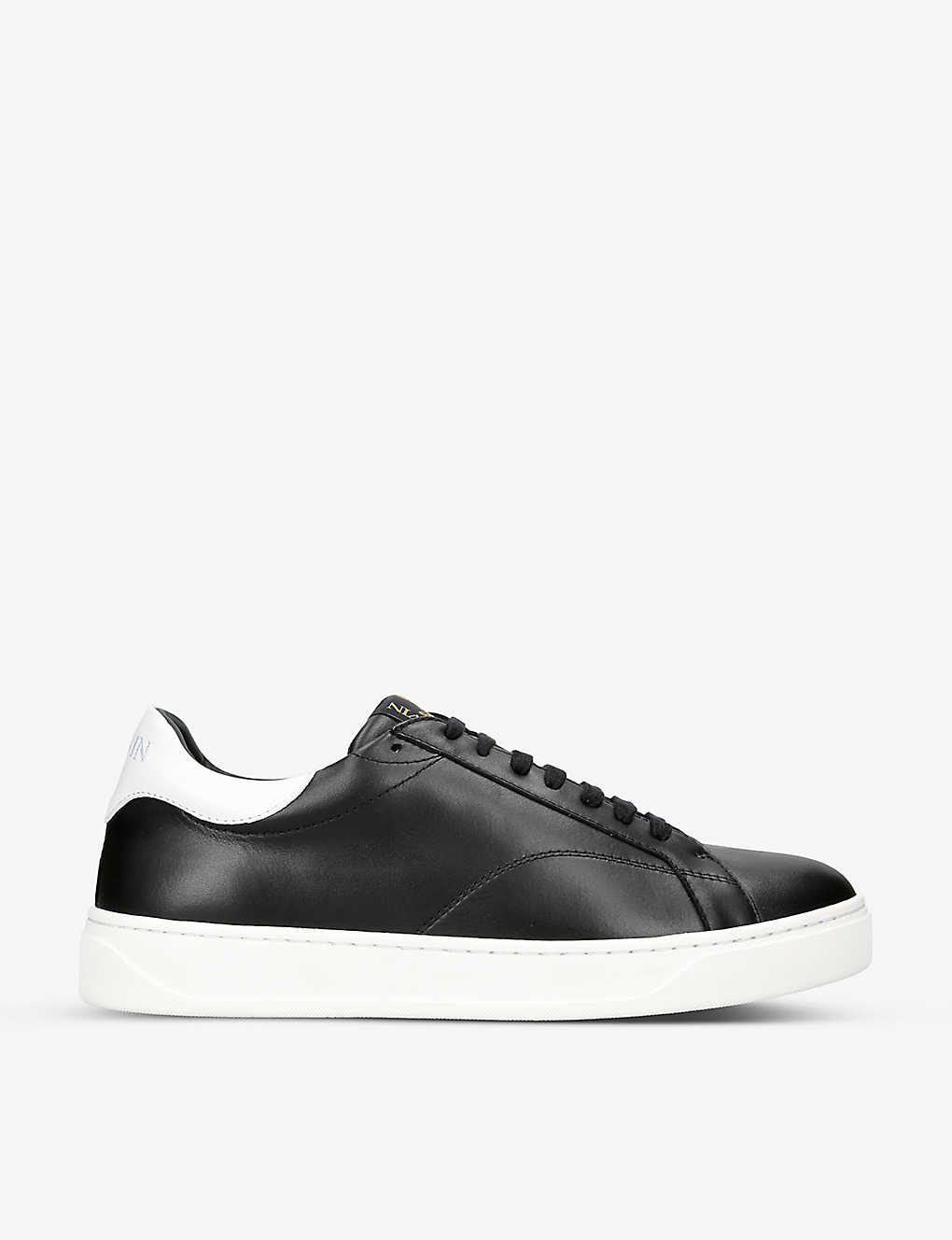 Lanvin Dbb0 Logo-embroidered Leather Low-top Trainers In Black