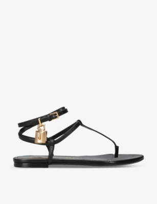 Tom Ford logo-plaque Flat Sandals - Black