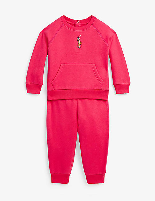 RALPH LAUREN: Logo-embroidered cotton and recycled polyester-blend tracksuit set 6-24 months