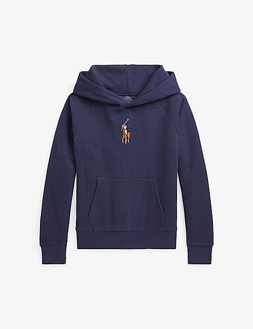 POLO RALPH LAUREN: Logo-embroidered relaxed-fit cotton-jersey hoody 2-14 years