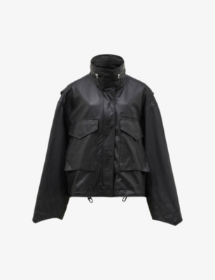 ALLSAINTS Clay oversized leather jacket Selfridges