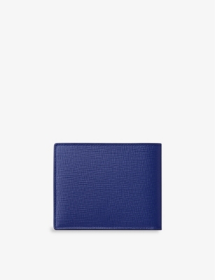 CARTIER: Losange logo-plaque grained leather and palladium wallet