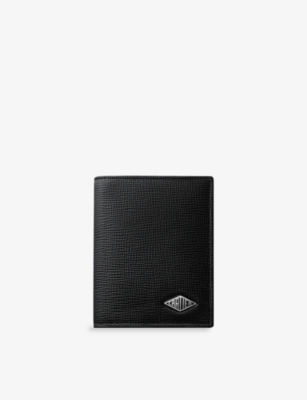 Cartier Black Losange Logo-plaque Grained Leather And Palladium Card Holder