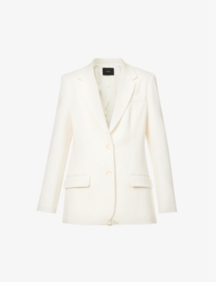 Joseph Womens Ivory Comfort Cady Jackie Single-breasted Stretch Woven Blazer In White