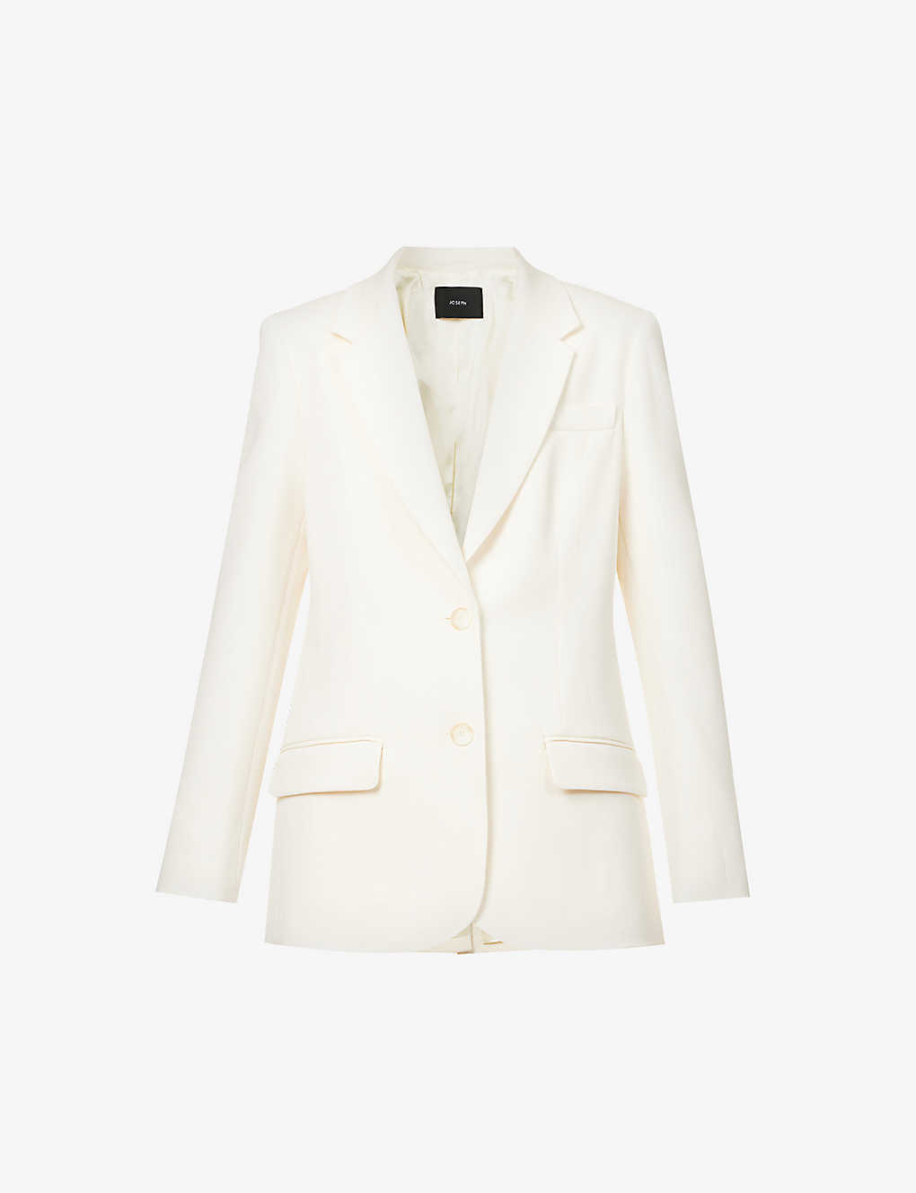 Joseph Womens Ivory Comfort Cady Jackie Single-breasted Stretch Woven Blazer In White