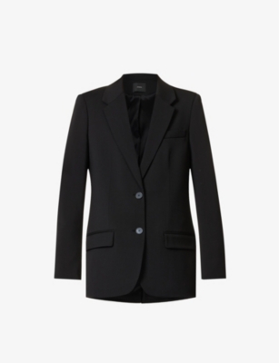Joseph Womens Black Jackie Single-breasted Stretch-wool Blazer In Black