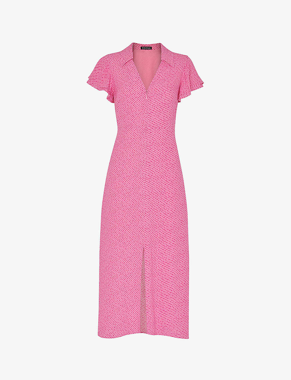 Whistles Womens Multi-coloured Nina Flecked-print Woven Midi Dress