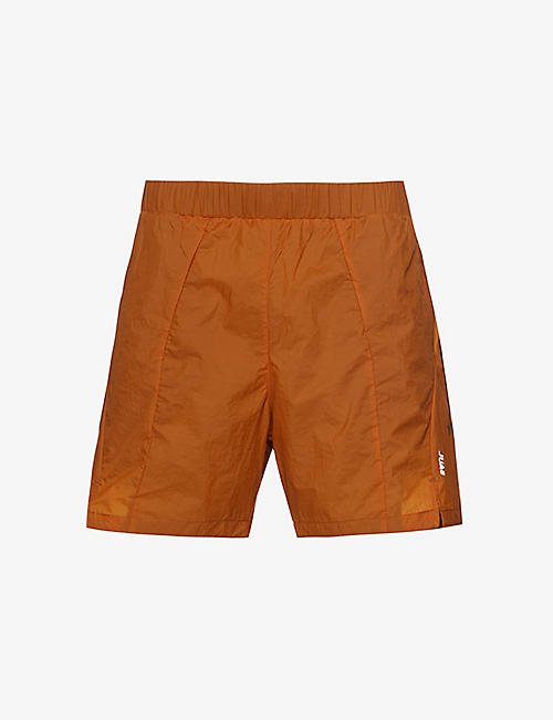 SAUL NASH: Brand-print reflective-stripe regular-fit shell shorts