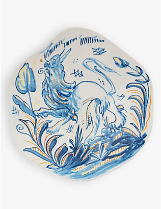 SELETTI: Seletti x Diesel Living Classics on Acid Leone porcelain plate 25.3cm