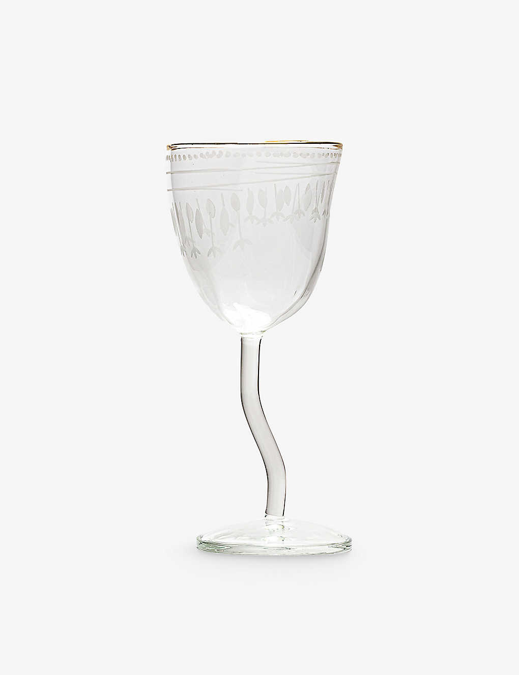Seletti X Diesel Living Classics On Acid Greca Wine Glass 19.5cm In White