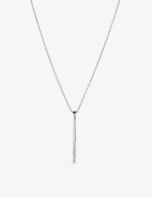 MARIA BLACK: Match rhodium-plated sterling-silver pendant necklace