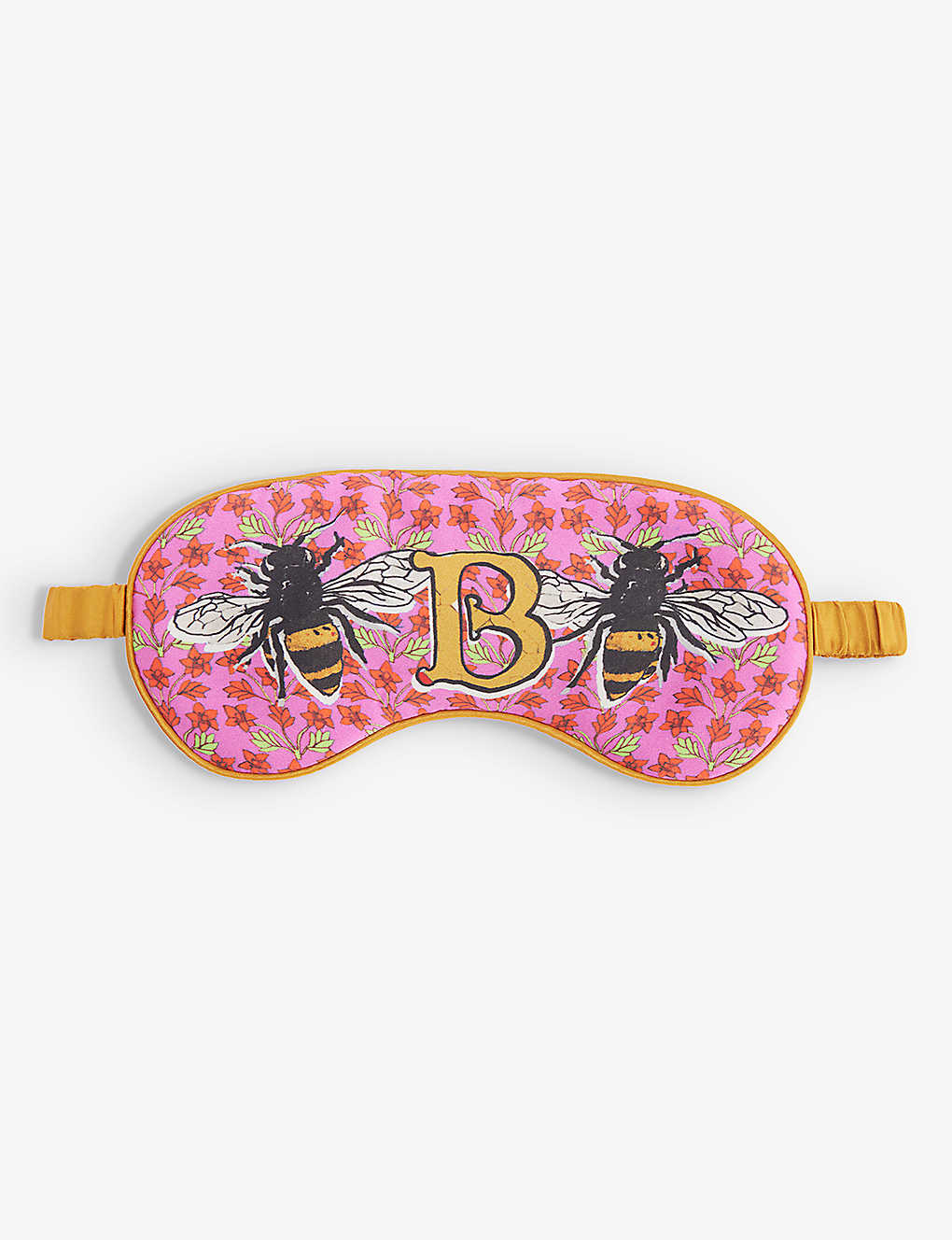 Jessica Russell Womens Multi-coloured B For Bees Patterned Silk Sleep Mask
