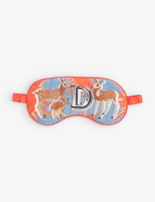 JESSICA RUSSELL: D For Deer patterned silk sleep mask