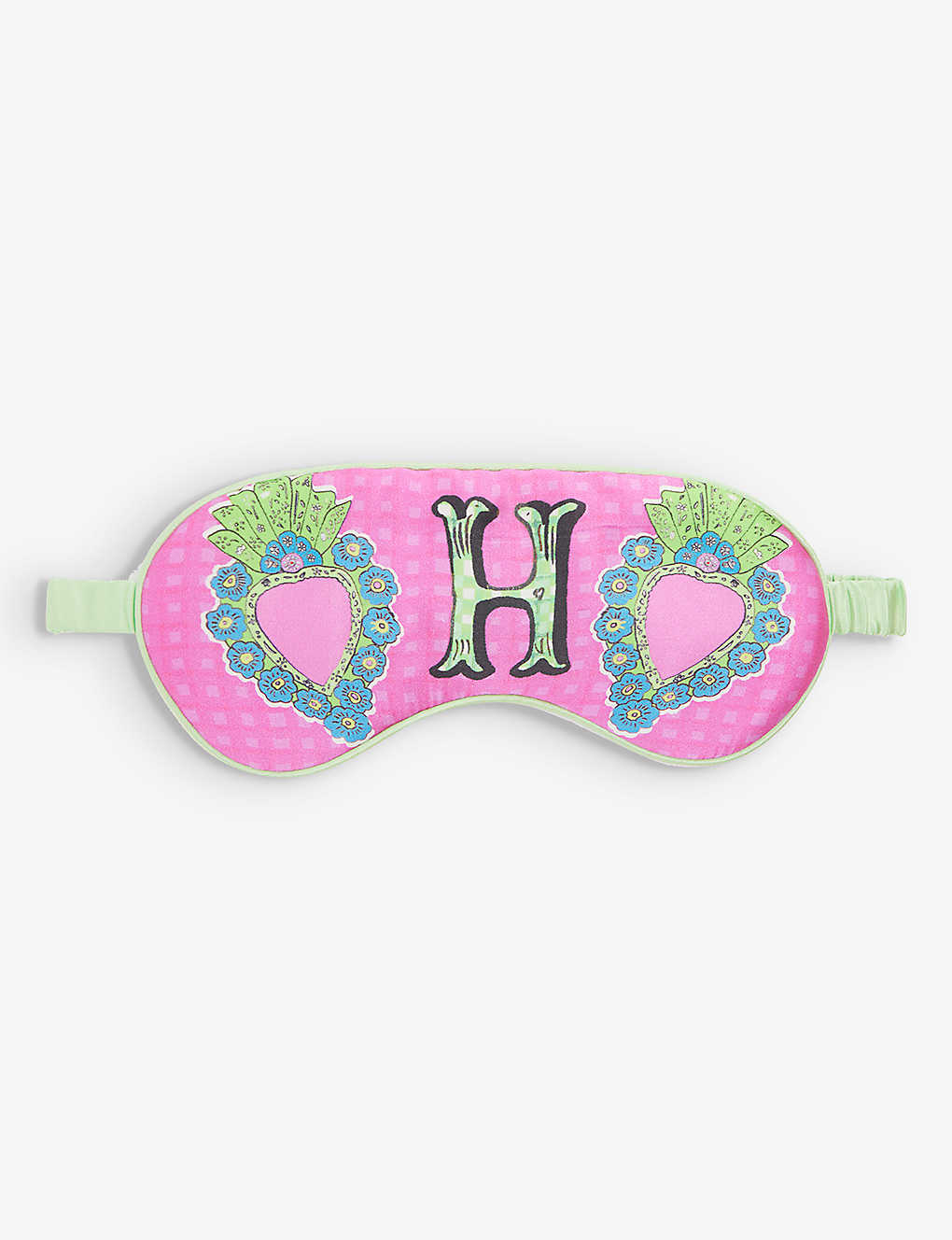 Jessica Russell Womens Multi-coloured H For Hearts Patterned Silk Sleep Mask