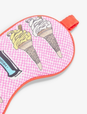 Shop Jessica Russell I For Icecream Patterned Silk Sleep Mask In Multi-coloured
