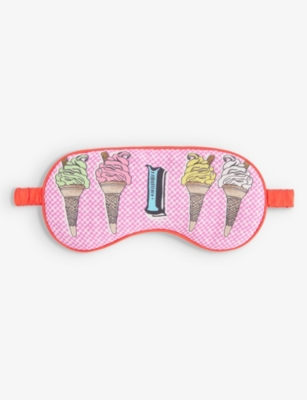 Jessica Russell Womens Multi-coloured I For Icecream Patterned Silk Sleep Mask