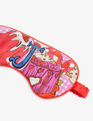 Shop Jessica Russell J For Jelly Patterned Silk Sleep Mask In Multi-coloured