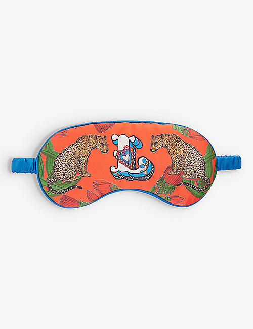 JESSICA RUSSELL: L For Leopard patterned silk sleep mask
