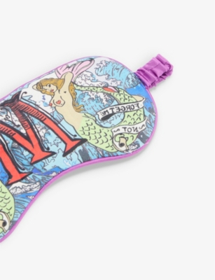 Jessica Russell Womens Multi-coloured M For Mermaids Patterned Silk Sleep Mask In Multi-coloured