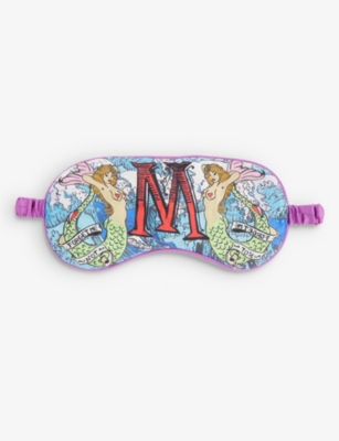 Jessica Russell Womens Multi-coloured M For Mermaids Patterned Silk Sleep Mask