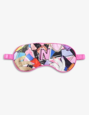 Jessica Russell Womens Multi-coloured N For Nails Graphic-print Silk Sleep Mask