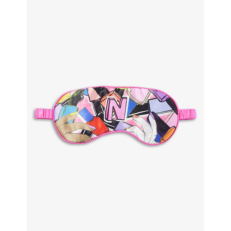 Jessica Russell Womens Multi-coloured N For Nails Graphic-print Silk Sleep Mask