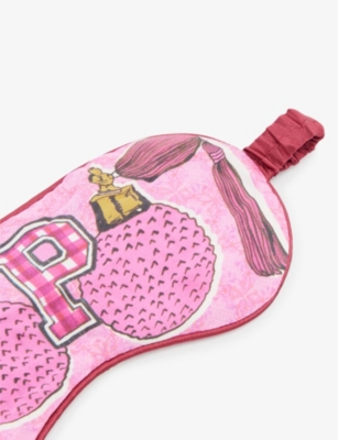 Jessica Russell Womens Multi-coloured P For Perfume Printed Silk Sleep Mask In Multi-coloured