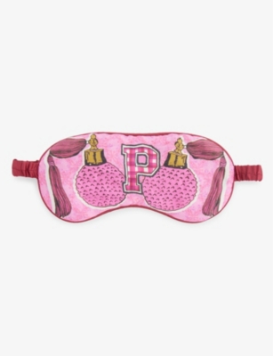 Jessica Russell Womens Multi-coloured P For Perfume Printed Silk Sleep Mask