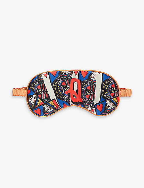 JESSICA RUSSELL: Q for Queen patterned silk sleep mask