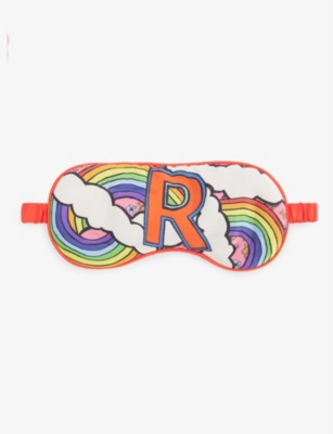 Jessica Russell Womens Multi-coloured R For Rainbow Printed Silk Sleep Mask In Multi-coloured