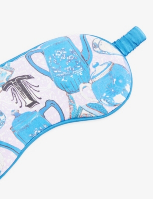 Shop Jessica Russell T For Teapot Patterned Silk Sleep Mask In Multi-coloured