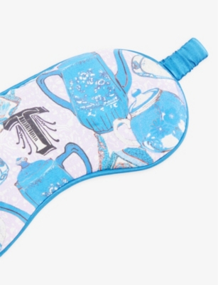 Jessica Russell Womens Multi-coloured T For Teapot Patterned Silk Sleep Mask In Multi-coloured