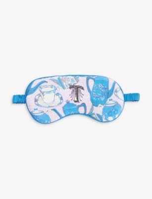 Jessica Russell Womens Multi-coloured T For Teapot Patterned Silk Sleep Mask In Multi-coloured