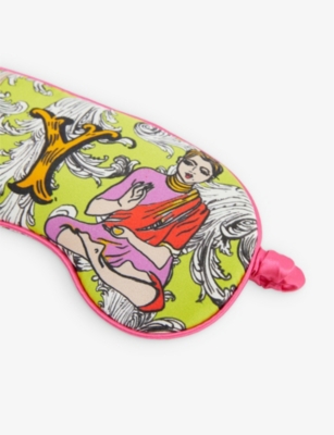Shop Jessica Russell Multi-coloured Y For Yoga Patterned Silk Sleep Mask