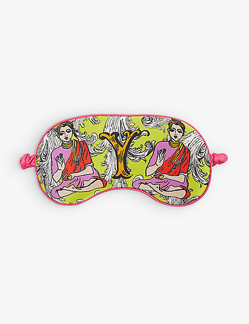 JESSICA RUSSELL: Y For Yoga patterned silk sleep mask