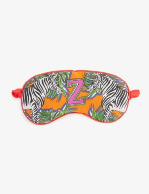 Jessica Russell Womens Multi-coloured Z For Zebra Printed Silk Sleep Mask