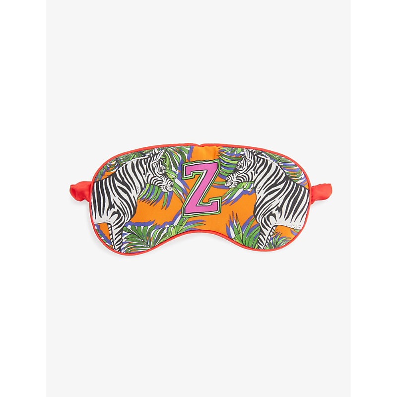 Jessica Russell Womens Multi-coloured Z For Zebra Printed Silk Sleep Mask