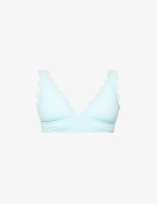 MARYSIA: Santa Clara scalloped-trim bikini top