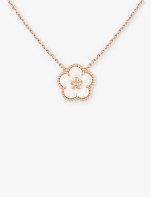 Van Cleef & Arpels Womens Rose Gold Lucky Spring Plum Blossom 18ct Rose ...