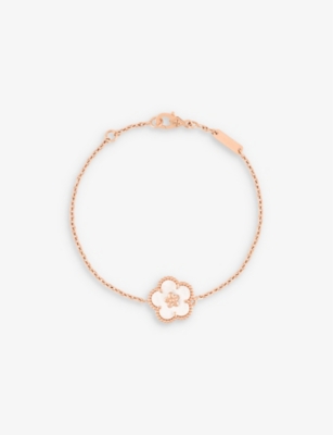 VAN CLEEF & ARPELS: Lucky Spring plum blossom 18ct rose-gold and mother-of-pearl bracelet