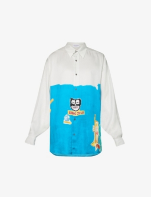 HONEY DIJON: Honey Dijon x Basquiat graphic-print relaxed-fit woven shirt