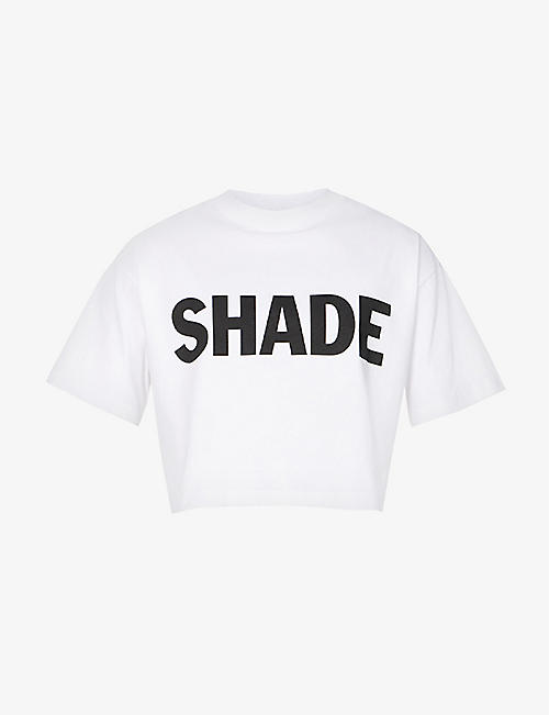 HONEY DIJON: Shade cropped-hem cotton-jersey T-shirt