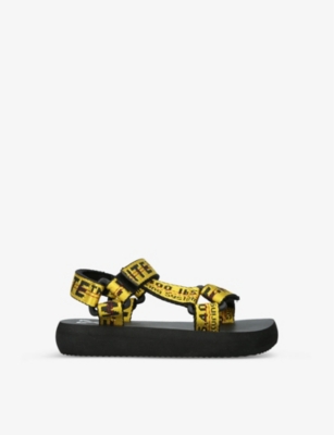 OFF-WHITE C/O VIRGIL ABLOH: Industrial logo-strap woven sandals 4-8 years