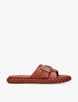 CHLOE Pip braided leather sliders Selfridges