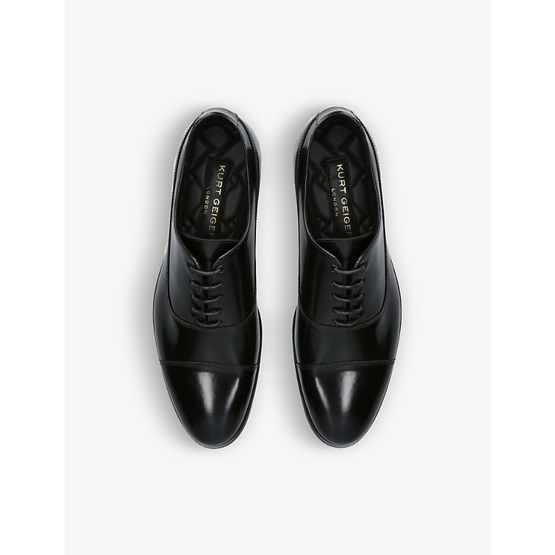 Shop Kurt Geiger Hunter Oxford Lace-up Leather Shoes In Black