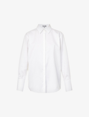 Me And Em Womens White Relaxed-fit Cotton Shirt