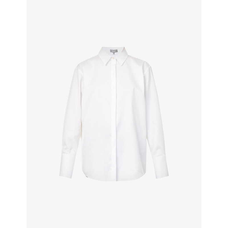 Me And Em Womens White Relaxed-fit Cotton Shirt