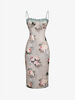 HOUSE OF CB: Venus floral-print satin midi dress