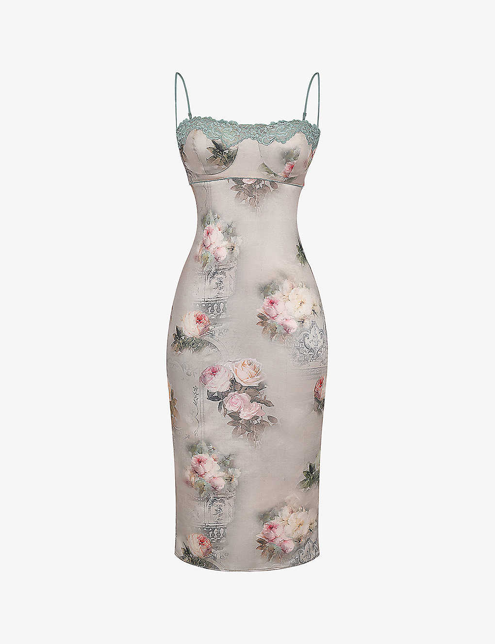 HOUSE OF CB - Venus floral-print satin midi dress | Selfridges.com