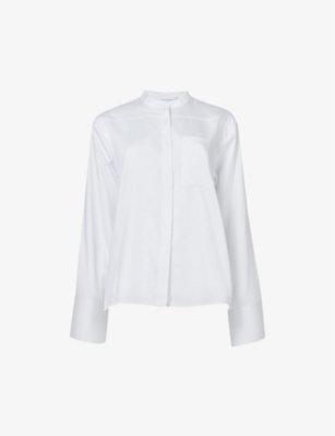 Leem Womens Off White Wide-sleeved Relaxed-fit Woven Shirt